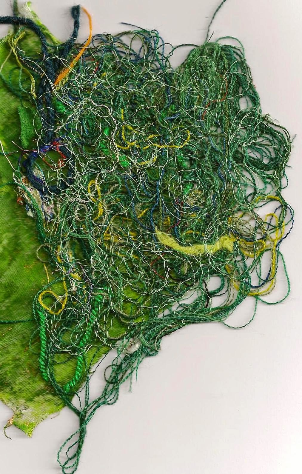 A tangle of synthetic fibres