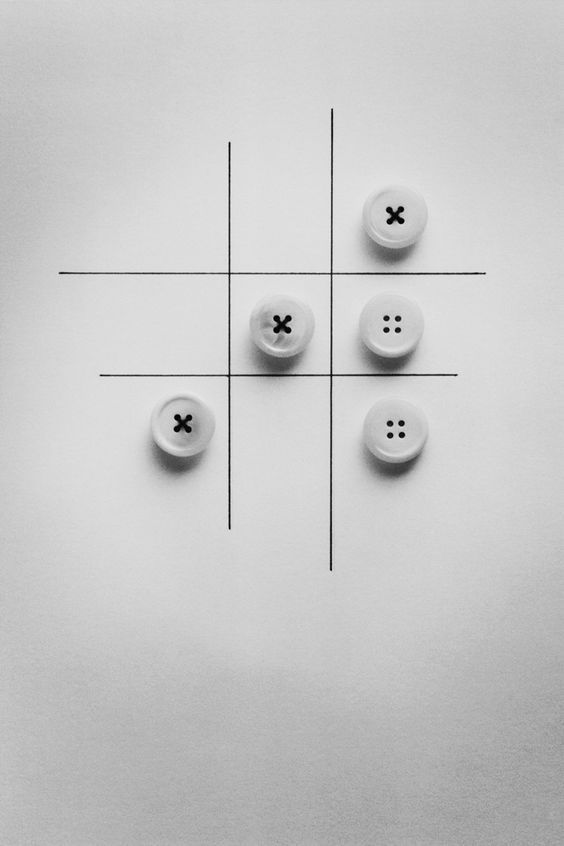 Buttons laid out in a noughts-and-crosses grid